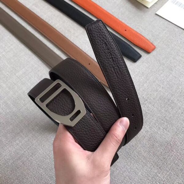 HERM Etrier Buckle Belt & Chocolate Clemence 32 MM Strap