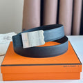HERM Typo Reversible Belt 32MM in Black Epsom Calfskin