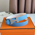 HERM Mini Constance 24mm Belt in Blue Epsom Leather and White Swift Leather